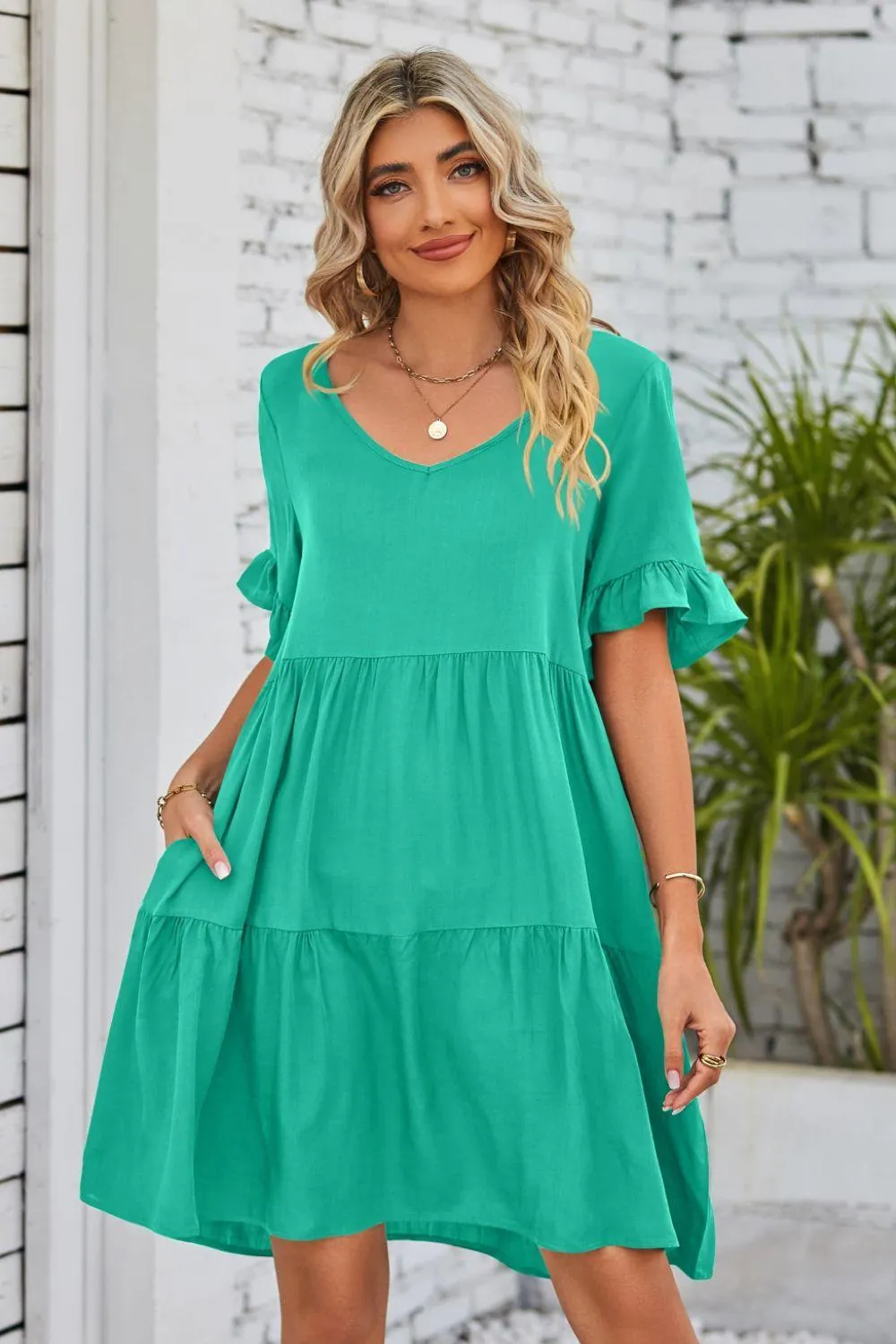 Veronica Flounce Tiered Dress