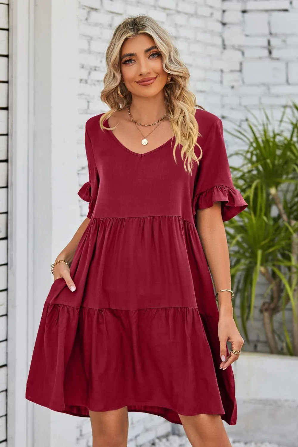 Veronica Flounce Tiered Dress