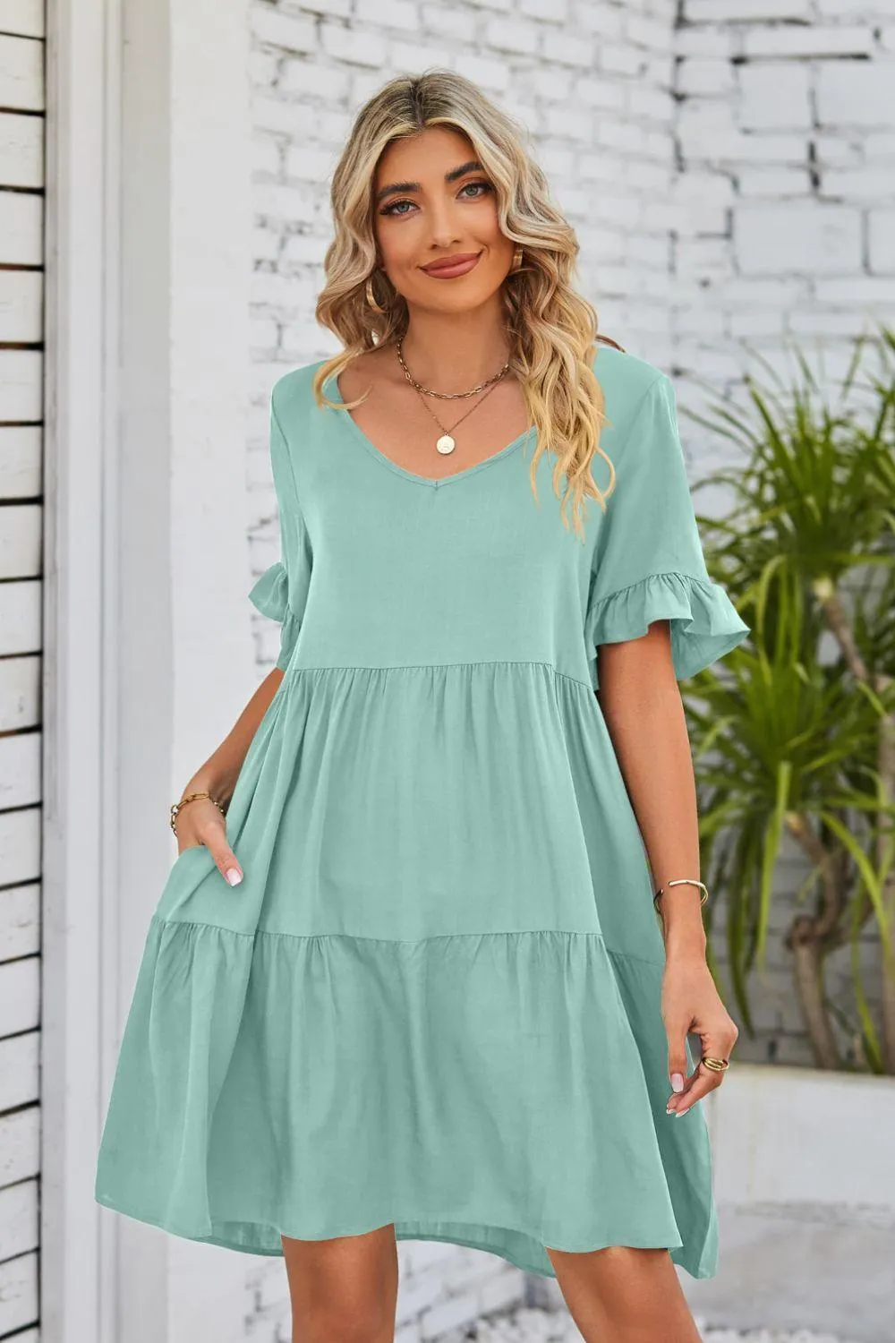 Veronica Flounce Tiered Dress