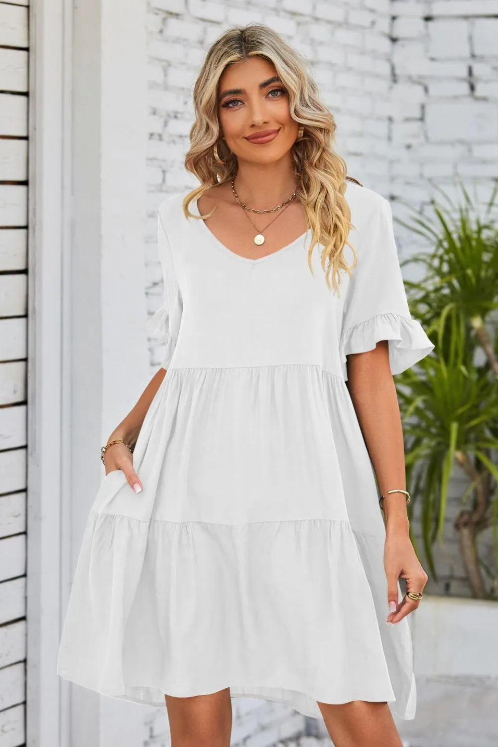 Veronica Flounce Tiered Dress