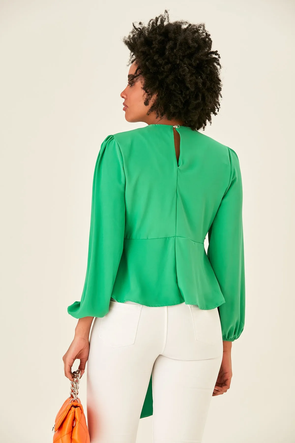 Versatile Knot Long Sleeve Top in Green