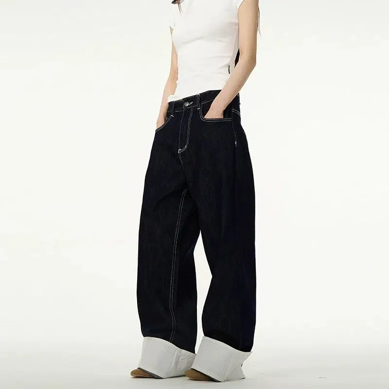 Versatile Straight Wide-leg Jeans