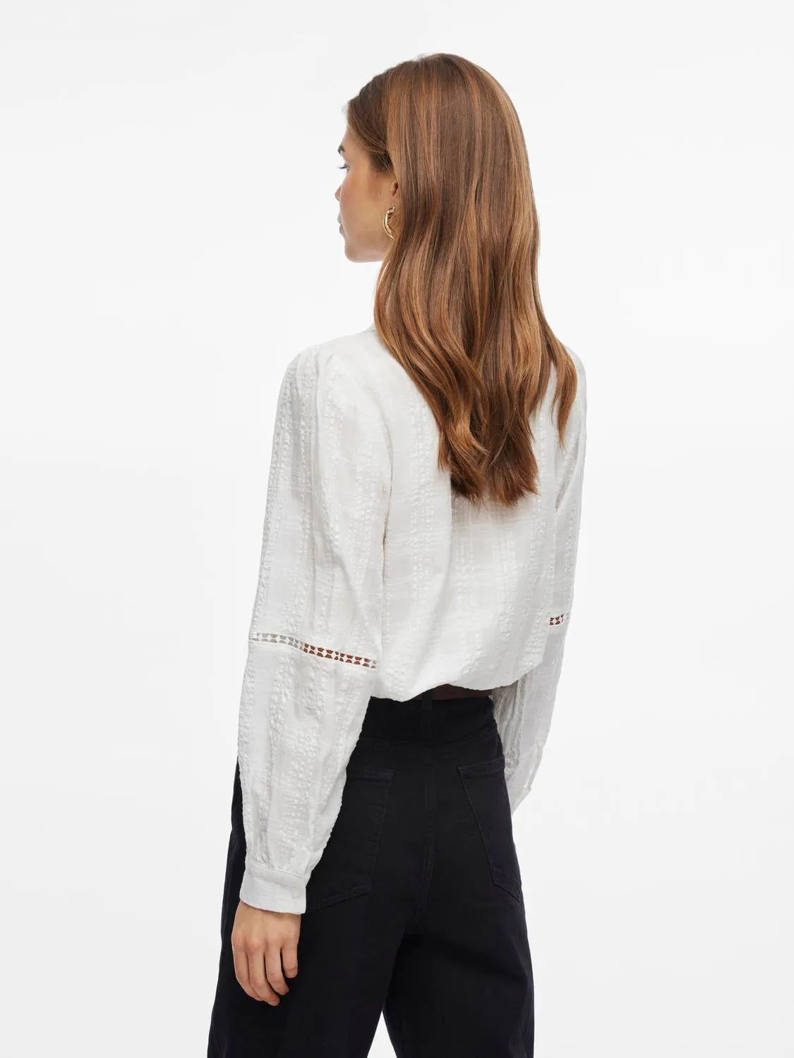 VISEA L/S LACE DETAIL SHIRT