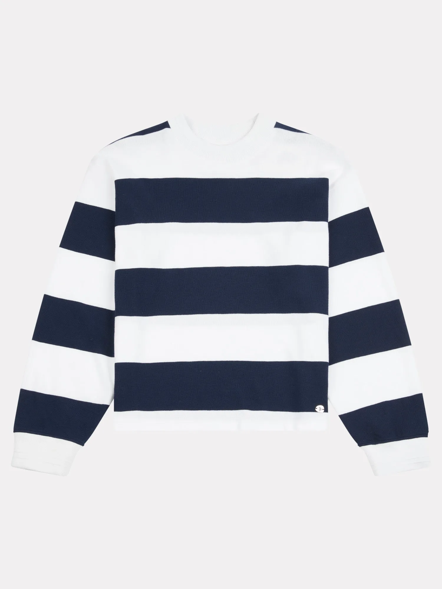 Womens Textured Stripe Sweatshirt in Navy Iris