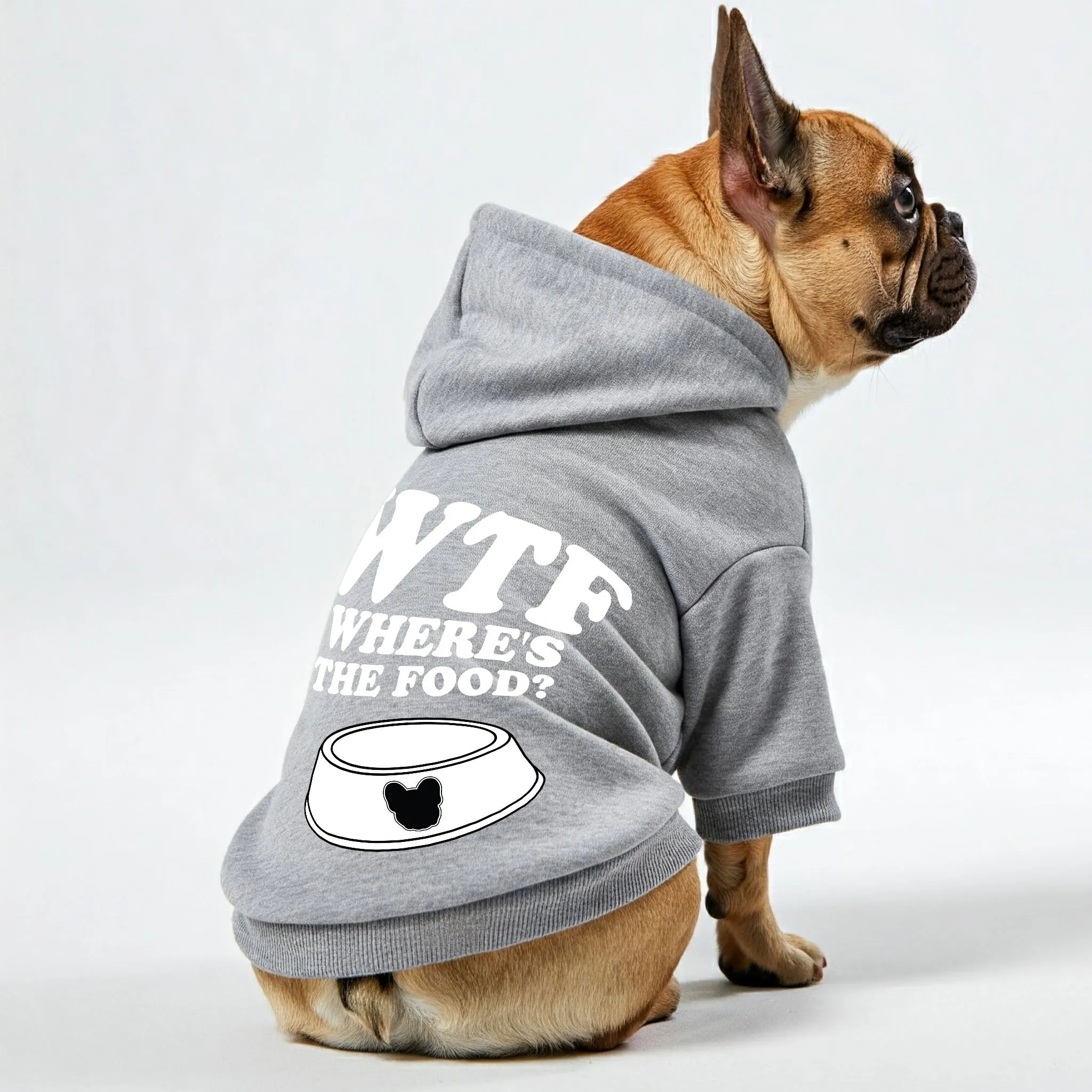 WTF (Wheres the Food?) - Personalized French Bulldog Hoodies with Funny Quotes – Stylish, Cozy, and Premium 100% Cotton