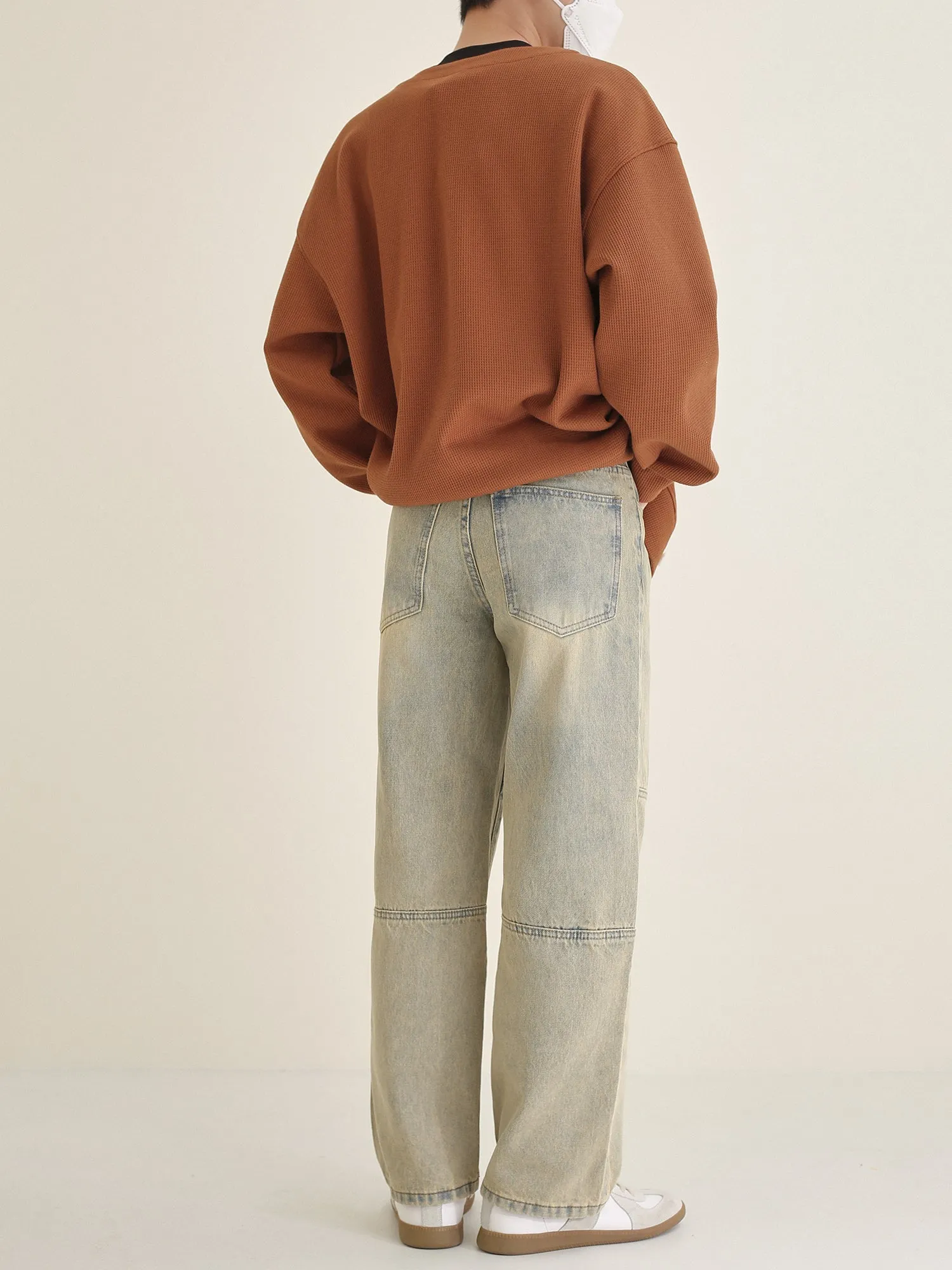 Zhou Line Sitch Faded Jeans